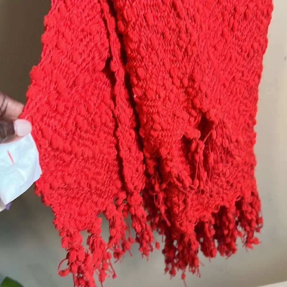 Popcorn Red throw Blanket Decor 50”x60”